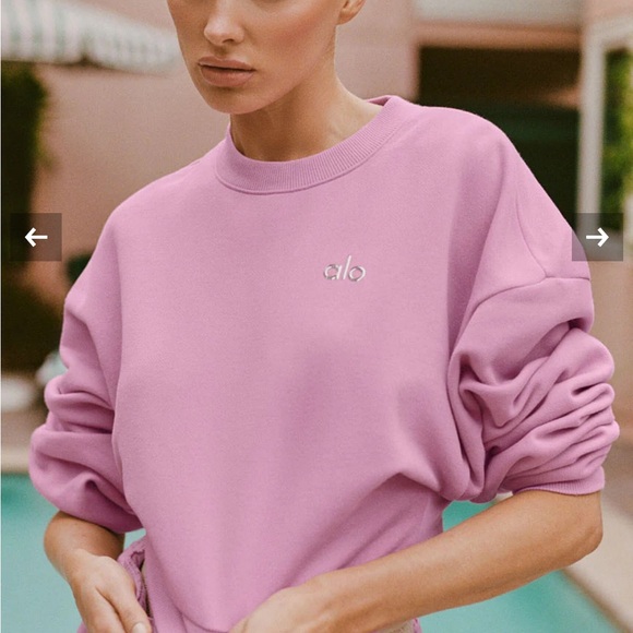 ALO Yoga Tops - ALO Yoga Pink Cropped Sweatshirt